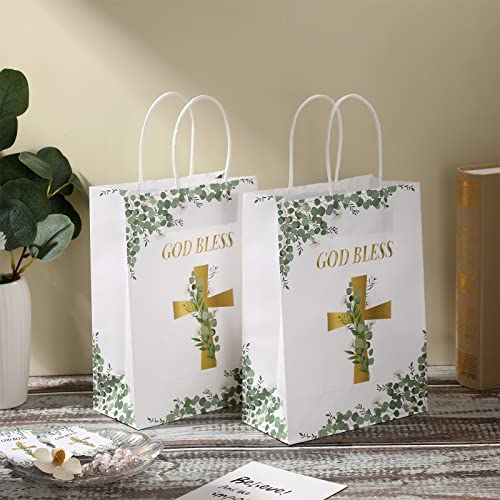 Meanplan First Communion Gifts for Boys and Girls Small Gift Bags Religious Party Favor Gift of Christ First Communion Gift Bags, 8.66 x 6.3 x 3.15 Inch (36 Pack)