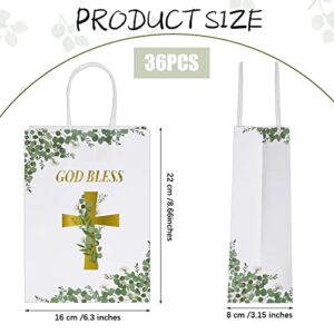 Meanplan First Communion Gifts for Boys and Girls Small Gift Bags Religious Party Favor Gift of Christ First Communion Gift Bags, 8.66 x 6.3 x 3.15 Inch (36 Pack)