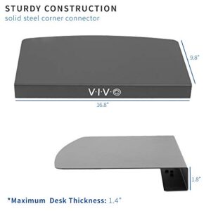 VIVO 17 inch Corner Desk Connector Platform for Mounting Under-Desk Keyboard Trays on L-Shaped Workstations, Black, DESK-AC07S