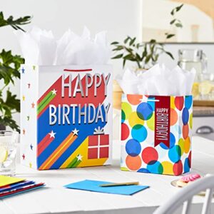 Hallmark Assorted Birthday Gift Bags (8 Bags: 4 Medium 9", 4 Large 13") for Kids, Teachers, Grandchildren, Adults, Siblings, Parties