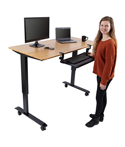 Stand Up Desk Store Large Clamp-On Retractable Adjustable Height Under Desk Keyboard Tray | for Desks Up to 1.5" (Large, 33" Wide)