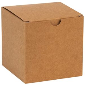 hammont cube kraft gift tuck top boxes (18 pack) | 4x4x4” small paper boxes | for party favors, cupcakes, weddings, birthday & christmas