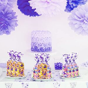 Bnsikun 100pcs Butterfly Cellophane Bags Purple Cellophane Treat Bags Butterfly Goody Bag Candy Favor Bags for Baby Shower Butterfly Birthday Party Supplies