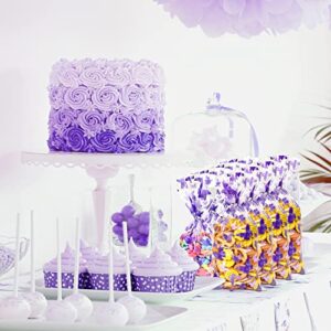 Bnsikun 100pcs Butterfly Cellophane Bags Purple Cellophane Treat Bags Butterfly Goody Bag Candy Favor Bags for Baby Shower Butterfly Birthday Party Supplies