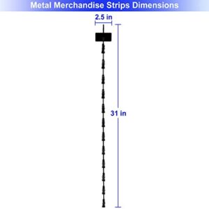 HawHawToys Hanging Merchandise Strips with Hooks, Pack of 4 – 31”Chip Rack with 12 Clips, Chips Holder, Hanging Display Strip for Retail Displaying