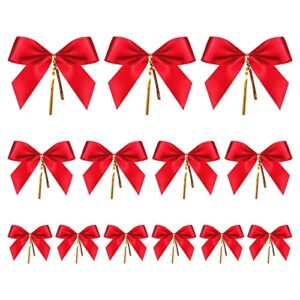 aklvbl 48 pack satin ribbon bows pretied bows for diy craft,wedding, treat bags, gift bags, bakery candy bags and package decorating (s size)