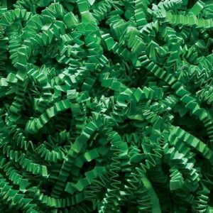 upacksupply crinkle cut paper shred for gift baskets & gift boxes – green (1/2 lb)