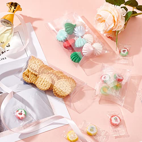 BENECREAT 30 Packs Clear Plastic Pillow Favor Box Candy Treat Gift Box for Wedding Party Packing Box, Over Size - 5.5x2.5x1
