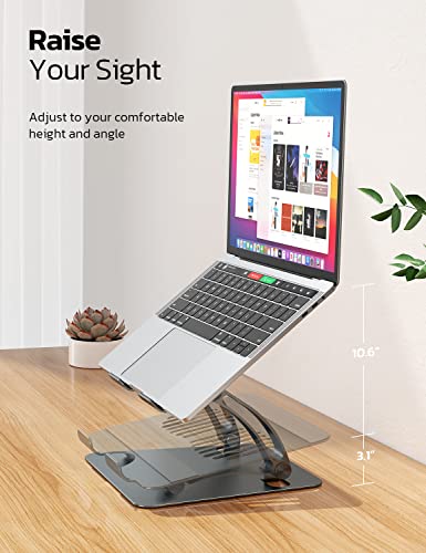 Nulaxy Adjustable Laptop Stand for Desk, Ergonomic Portable Laptop Stand Up to 10.6" with Heat-Vent, Laptop Riser Supports Upto 11Lbs, Compatible with MacBook Pro All Laptops 11-15.7"(Grey)