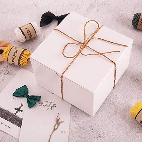 BAKIPACK 30 Gift Boxes 6x6x4 Gift Boxes with Lids White Gift Boxes for Gifts, Bridesmaid Proposal Boxes, Thanksgiving, Crafting, Cupcake Boxes