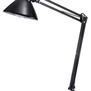 Bostitch Office VLF100 LED Swing Arm Desk Lamp with Clamp Mount, 36" Reach, Includes LED Bulb,Black