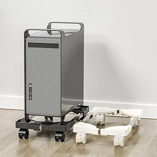 Deston Computer Tower Stand CPU Rolling Cart, Adjustable Mobile PC Cart Holder, Desktop ATX-Case Rolling Dolly on Casters, Computer Host Stand with Brake Wheels Under Home Office Desk (Black)