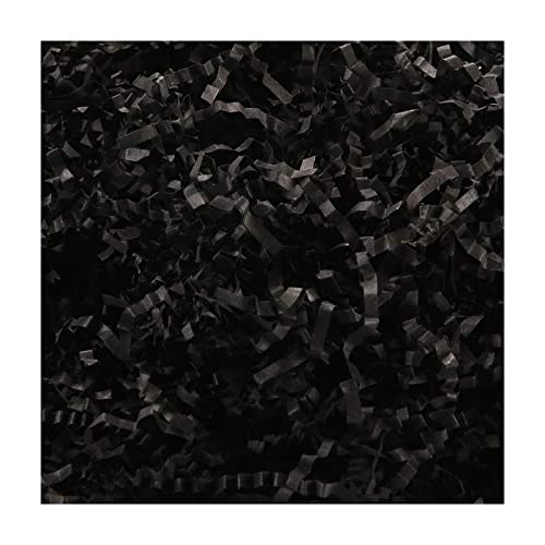 PACKHOME 0.5 LB Crinkle Cut Paper Shred Filler, Black Shredded Paper for Gift Baskets, Crinkle Paper for Gift Wrapping