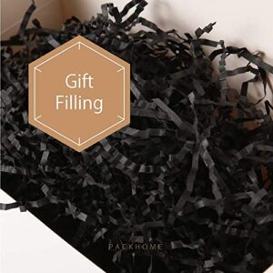 PACKHOME 0.5 LB Crinkle Cut Paper Shred Filler, Black Shredded Paper for Gift Baskets, Crinkle Paper for Gift Wrapping