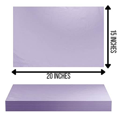 Lavender Tissue Paper for Gift Bags 120 Count of Acid Free Tissue Paper for Gift Tissue Paper for Crafts 15 Inch X 20 Inch Valentines Day Tissue Paper Lavender Colored Tissue Paper by Crown Display