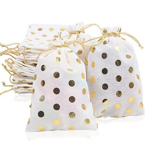 DERAYEE Drawstring Burlap Gift Bags, 5 x 7 Inch Linen doodie Bags for Wedding Party Favors (24-Pack)