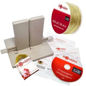 Bowdabra Designer Bow Maker Kit, Large Bundle with 100yd Gold Bow Wire for Creating Gift Bows, Swags, Decorations, Hair Bows, Party Favors, Corsages