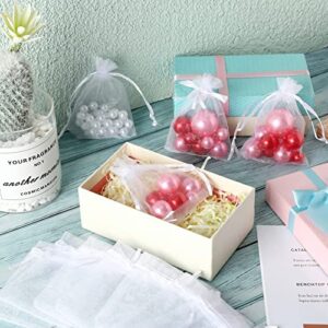 500 Pcs Organza Gift Bags Jewelry Bags Small Mesh Bags Drawstring Sachet Bags Wedding Favor Bags Bracelet Bags for Packaging Sheer Bags Jewelry Pouches for Small Gifts (White, 3 x 4 Inch)