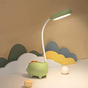 unique dinosaur desk lamp led night light for kids wireless charging student learning eye protection lamp usb rechargeable home bedroom study desk room decoration lamp is the teens girls best gift