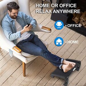 SEBIDER Height Adjustable Footrest with Massage Surface Under Desk, Ergonomic Comfort Home & Office Foot Stool, Black