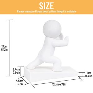 Cute Door Stopper, Buddy Decorative Door Stop, Protects Your Floors (White, 1 Pack)