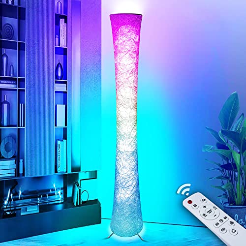 WORLD WIN Floor Lamps for Living Room, Smart Led Lamp RGB Color Changing with APP & Remote Control, 62 Inch DIY Mode Music Sync Standing Modern Corner Lamp Decor for Living Room Bedroom Game, 1 Piece