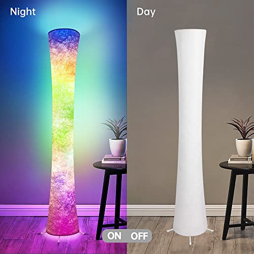 WORLD WIN Floor Lamps for Living Room, Smart Led Lamp RGB Color Changing with APP & Remote Control, 62 Inch DIY Mode Music Sync Standing Modern Corner Lamp Decor for Living Room Bedroom Game, 1 Piece