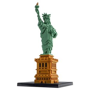 geniteen micro mini block statue of liberty model building kit world famous architectural model collection building set, 2810 pcs