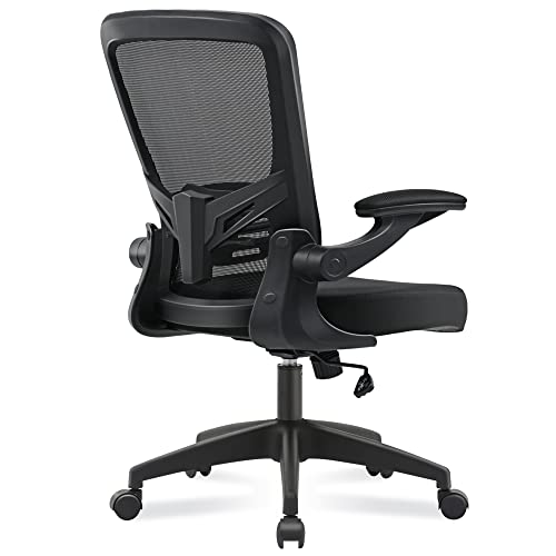 FelixKing Office Chair, Ergonomic Desk Chair with Adjustable Height and Lumbar Support Swivel Lumbar Support Desk Computer Chair with Flip up Armrests for Conference Room (Black)