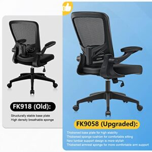 FelixKing Office Chair, Ergonomic Desk Chair with Adjustable Height and Lumbar Support Swivel Lumbar Support Desk Computer Chair with Flip up Armrests for Conference Room (Black)