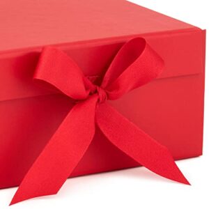 Hallmark Foldable Gift Box with Shredded Paper Fill (Red) for Christmas, Valentine's Day, Graduations