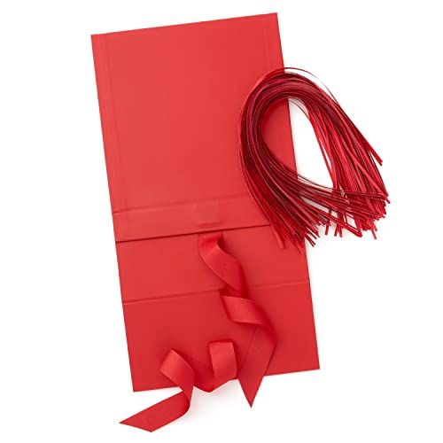 Hallmark Foldable Gift Box with Shredded Paper Fill (Red) for Christmas, Valentine's Day, Graduations