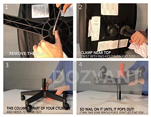 DOZYANT 6" Long Stroke Office Chair Gas Lift Cylinder Replacement,Hydraulic Pneumatic Shock Piston Heavy Duty (450 lbs) for Tall Person Universal Size Fits Most Executive Chairs, Highest End Class 4