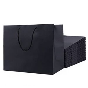 shipkey 10 pack extra large gift bags | 16x6x12 inch black gift bags, gift bags for men, wedding gift bags, black paper bags