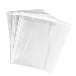 ericotry 100 pcs 4 3/4in. x 6 1/2in. clear resealable cello/cellophane bags good for bakery candy chocolate candle cookie poly bags jelly packaging bags