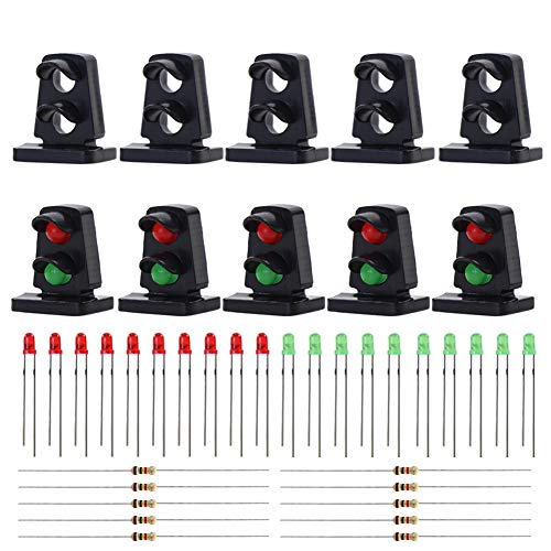 Evemodel 10 Sets Target Faces with LEDs Railway Dwarf Signal HO OO Scale 2 Aspects JTD21