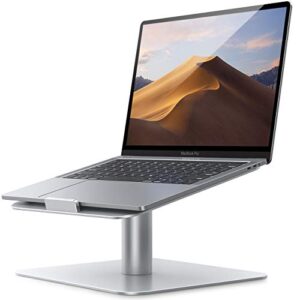 lamicall swivel laptop stand, laptop riser – [360-rotating] ergonomic aluminum computer desk holder compatible with macbook, air, pro, dell xps, hp and more 10″ – 17.3″ notebook – sliver