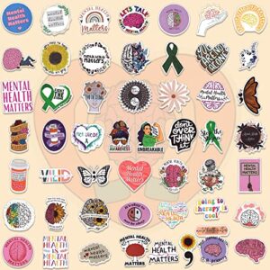 100 PCS Mental Health Stickers, Mental Health Awareness, Mental Health Gifts, Stickers for Luggage Water Bottle Laptop Skateboard Therapist Gifts
