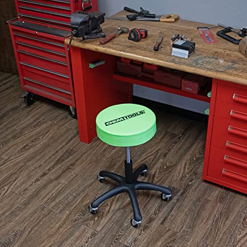 OEMTOOLS 24956 Heavy Duty Pneumatic Rolling Stool, Garage Stool with Wheels, Shop Stool on Wheels, Adjustable Height Stool, Rolling Work Seat, Mechanic Roller Seat