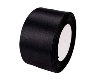 atrbb 25 yards 2 inches wide satin ribbon perfect for wedding,handmade bows and gift wrapping (black)