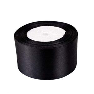 ATRBB 25 Yards 2 inches Wide Satin Ribbon Perfect for Wedding,Handmade Bows and Gift Wrapping (Black)