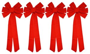 black duck brand set of 4 christmas red velvet bows 26″ x11.5″ 10-loop holiday/christmas bows!