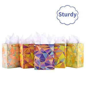 Gift Bags Medium Size Set, 5 Pack Assorted Small Bulk Birthday Gift Wrapping Bag with Tissue Paper for Men Women Girls Baby Bridal Shower Present Bag for Anniversary Party,10 Piece Set