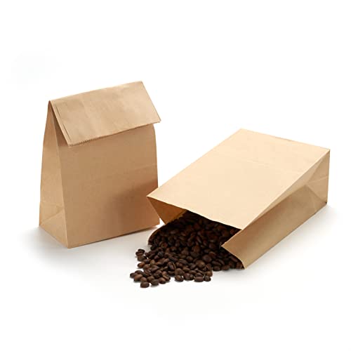 LOOKSGO 50 Pcs 3.5 * 2.2 * 7.1 Inches Brown Paper Bags Kraft Bags Party Favor Gift Wrapping Bags Bulk