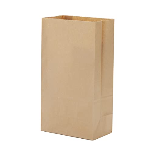 LOOKSGO 50 Pcs 3.5 * 2.2 * 7.1 Inches Brown Paper Bags Kraft Bags Party Favor Gift Wrapping Bags Bulk