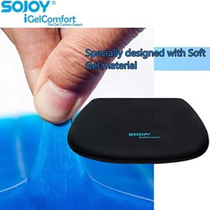 Sojoy Firm Coccyx Gel Seat Cushion- Orthopedic Memory Foam Chair Cushions for Home Kitchen Office Desk Car Truck Airplane (Black)