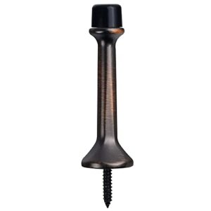 Triumph Hardware 3" inch Heavy Duty Solid Rigid Door Stop with Soft Rubber Tip, Zinc Metal Solid Door Stopper Protect Wall & Door, (Oil-Rubbed Bronze)