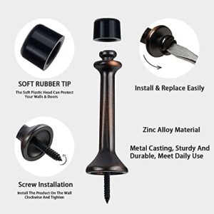 Triumph Hardware 3" inch Heavy Duty Solid Rigid Door Stop with Soft Rubber Tip, Zinc Metal Solid Door Stopper Protect Wall & Door, (Oil-Rubbed Bronze)