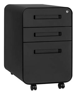 laura davidson furniture stockpile 3-drawer file cabinet, commercial-grade (black)