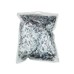 100 grams shiny iridescent film pp hamper shreds & strands shredded crinkle confetti for diy gift wrapping & basket filling (silver)